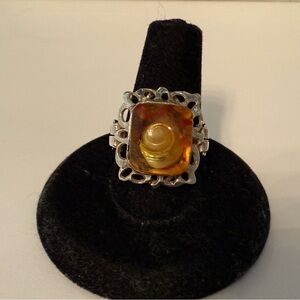 MFT RING RESIN SHELL KEEPSAKE STERLING SILVER SIZE 6 3.9g